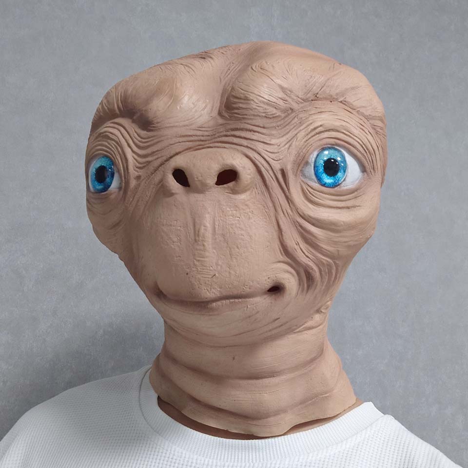 Latex Alien Mask Realistic - หน้ากากลาเท็กซ์เอ็ทเอเลียนสมจริงสำหรับงานฮาโลวีน งานคาร์นิวัล ปาร์ตี้ ภาพยนตร์ E.T. คอสเพลย์มนุษย์ต่างดาวสุดหลอน