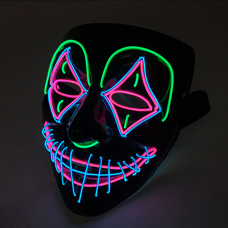 Led Purge Mask Halloween - LED Killer หน้ากากฮาโลวีนเต้นรําน่ากลัว Theme Party เครื่องแต่งกาย