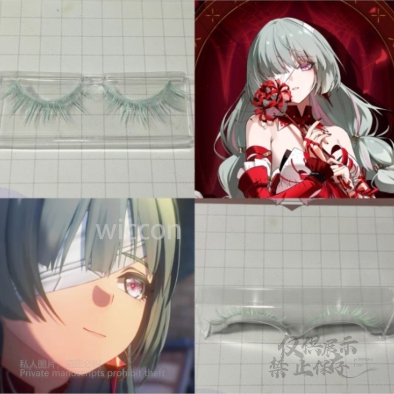 Anime Cosplay Wig Heat Resistant - อะนิเมะฟรอลอวาคอสเพลย์วิกผมสีเขียวสีชมพูผสมวิกผมเครื่องแต่งกายต่างหูขนตาสังเคราะห์ทนความร้อนฟรอลอวาปาร์ตี้ฮาโลวีน