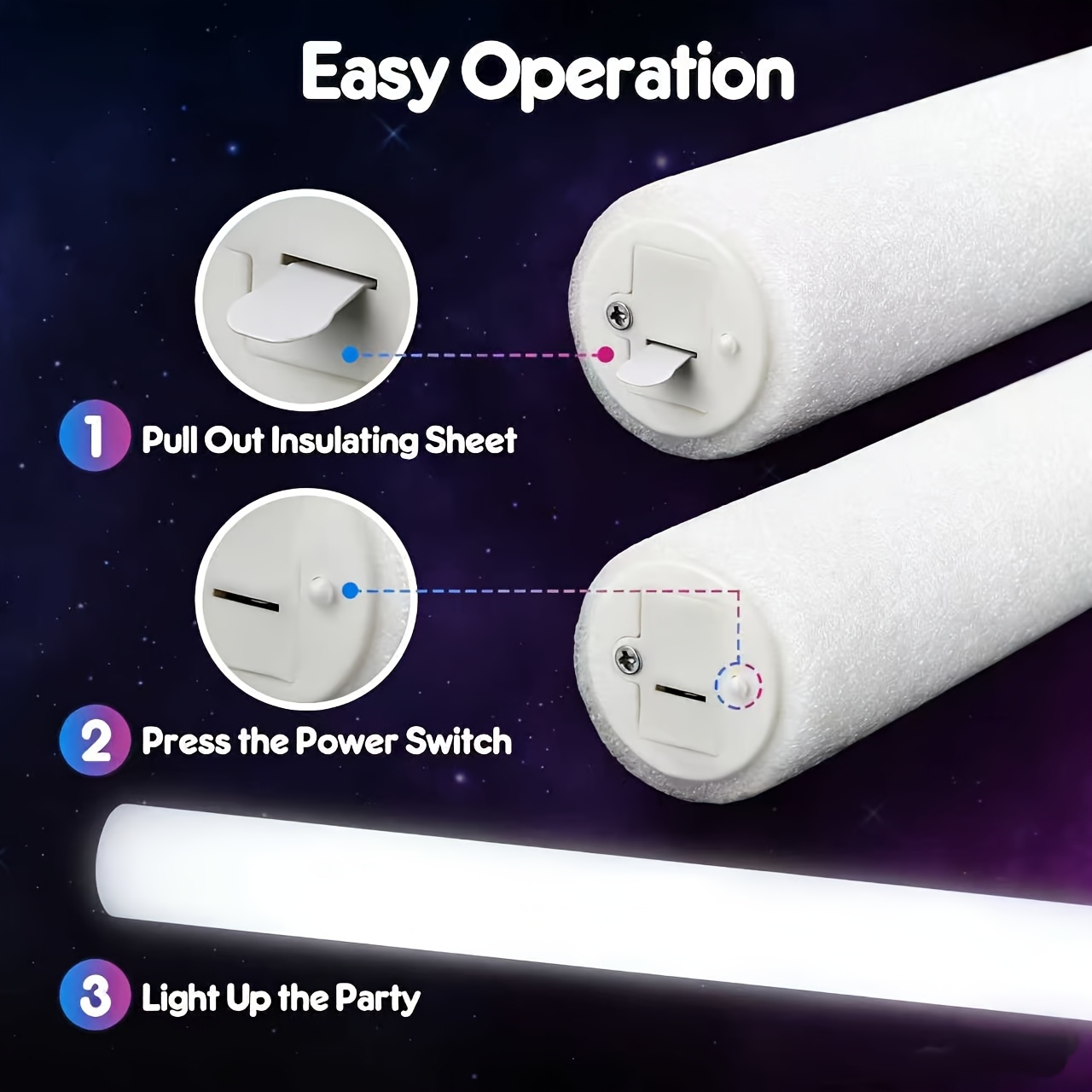 แท่งโฟมเรืองแสง LED สีขาว 20/3 - Flashing Led Foam Sticks Party บทวิจารณ์และราคา