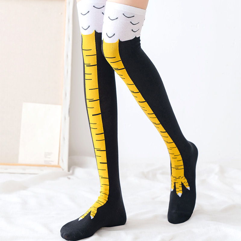 1 คู่ผู้หญิงพิมพ์เข่าถุงเท้าสู - Funny Chicken Leg Socks บทวิจารณ์และราคา