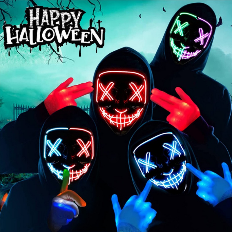 น่ากลัวฮาโลวีนคอสเพลย์ Light u - Led Purge Mask Halloween บทวิจารณ์และราคา