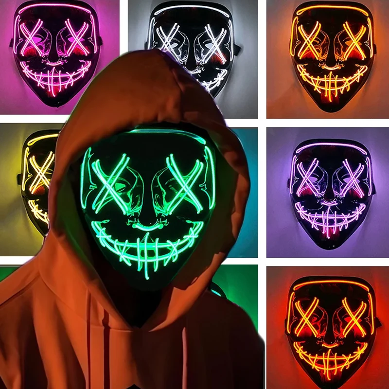 น่ากลัวฮาโลวีนคอสเพลย์ Light u - Led Purge Mask Halloween บทวิจารณ์และราคา