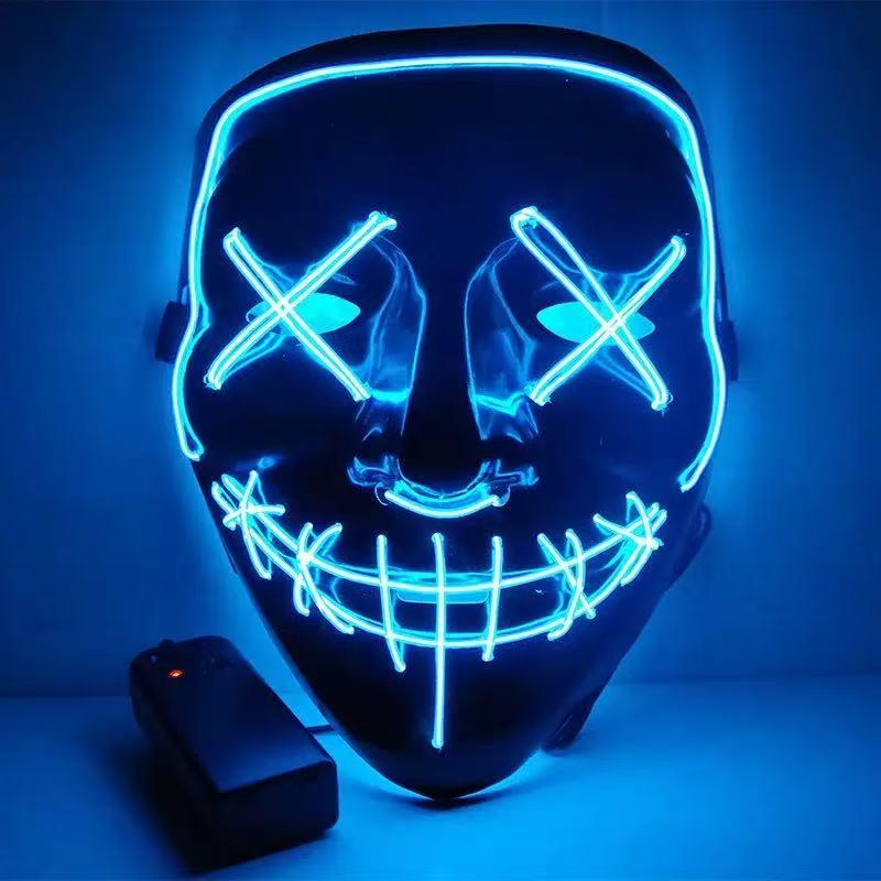 หน้ากาก LED เรืองแสงสีดำรูปตัว - Led Purge Mask Halloween บทวิจารณ์และราคา