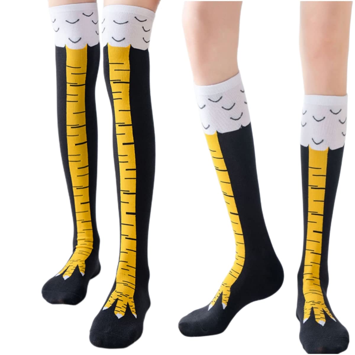 1/2 คู่ผู้หญิงเข่าสูงถุงเท้าอิ - Funny Chicken Leg Socks บทวิจารณ์และราคา