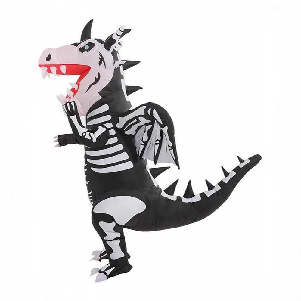 ชุดไดโนเสาร์โครงกระดูกสีดำขาวแ - Inflatable Dinosaur Costume Adult บทวิจารณ์และราคา
