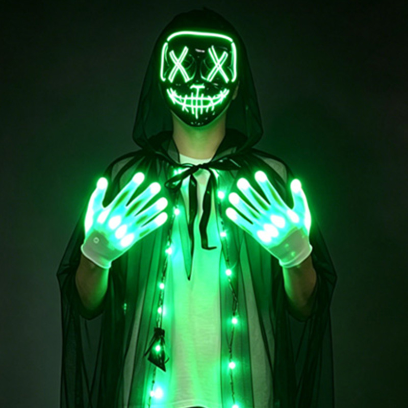 ชุดหน้ากากหัวกะโหลก LED พร้อมถ - Led Purge Mask Halloween บทวิจารณ์และราคา