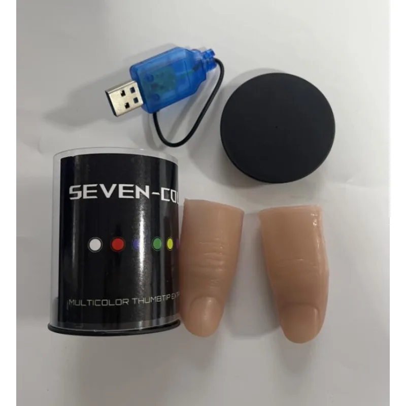 เจ็ดสี LED Light Thumb เคล็ดลั - Thumb Tip Magic Trick Set บทวิจารณ์และราคา