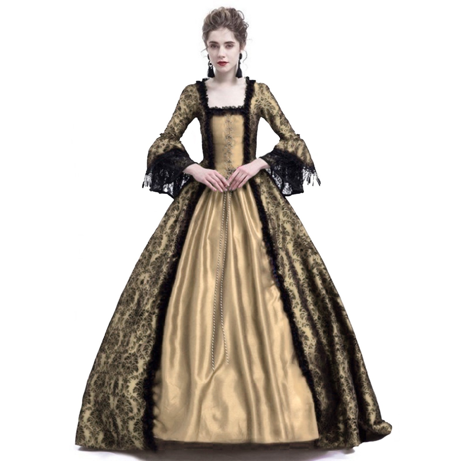 ชุดคอสเพลย์ฮาโลวีนสำหรับผู้หญิ - Medieval Renaissance Dress Women บทวิจารณ์และราคา