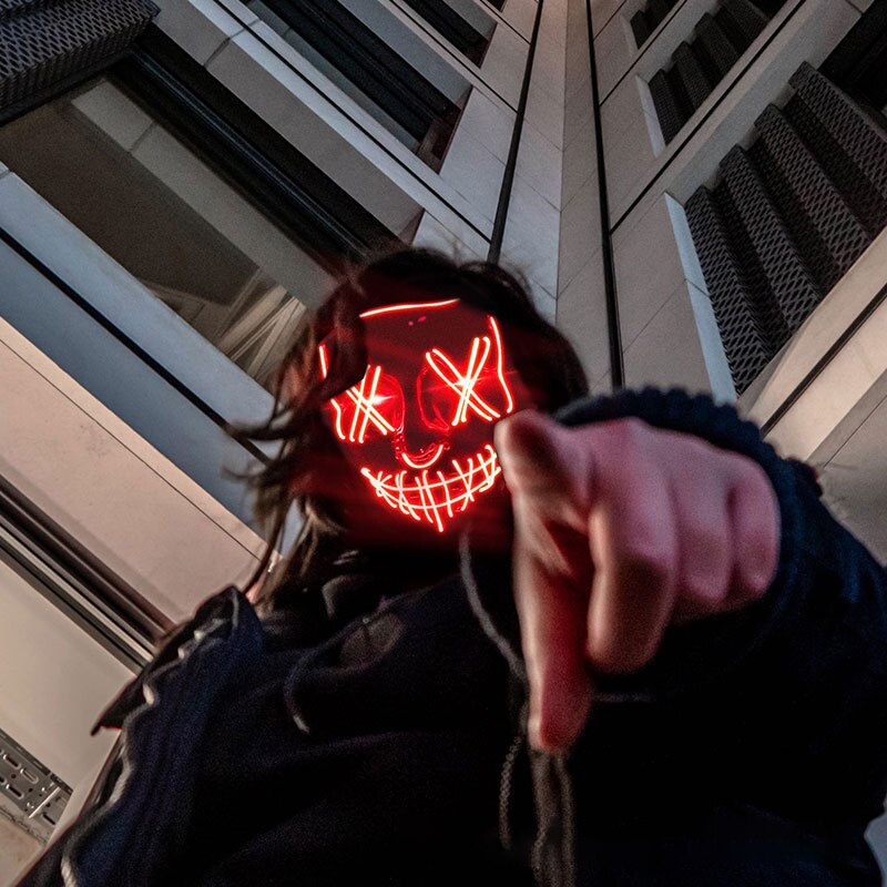 หน้ากากฮาโลวีน LED นีออน หน้าก - Led Purge Mask Halloween บทวิจารณ์และราคา